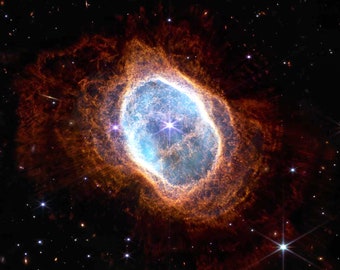 Impresión de la Nebulosa del Anillo Sur: Telescopio James Webb, Arte Espacial de la NASA