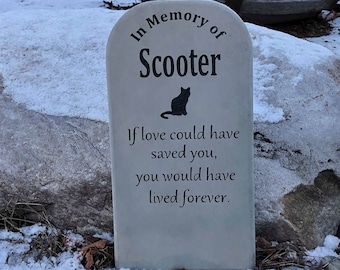Customized Pet Memorial Stone // Engraved Stone // Personalized // Grave Marker // Headstone // Garden Stone // Pet Loss Gift // Cat