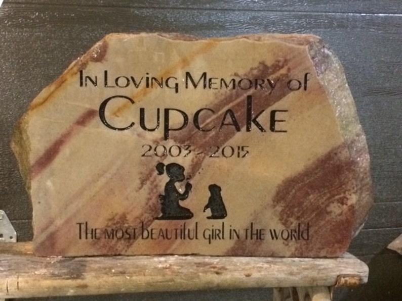 PERSONALIZED Natural Stone Pet Memorial // Engraved Stone // Polished Stone // Grave Marker // Headstone // Garden Stone // Gift image 3