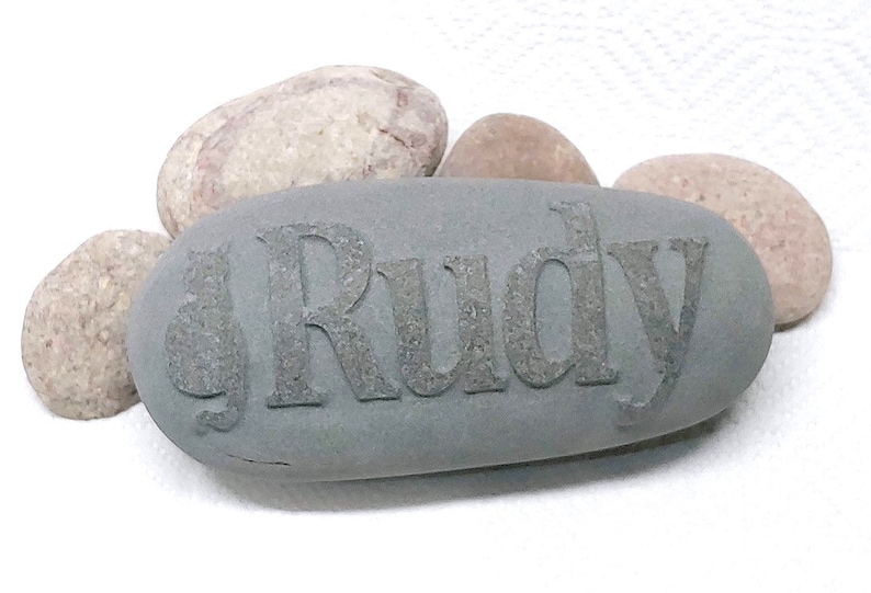 PERSONALIZED Pet Memorial Stone REVERSE Engraved Stone Customized Grave Marker Headstone Garden Stone Gift