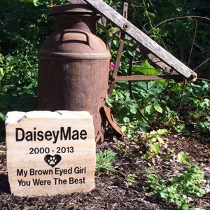 PERSONALIZED Natural Stone Pet Memorial // Engraved Stone // Polished Stone // Grave Marker // Headstone // Garden Stone // Gift image 4