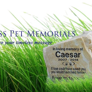 PERSONALIZED Natural Stone Pet Memorial // Engraved Stone // Polished Stone // Grave Marker // Headstone // Garden Stone // Gift image 2