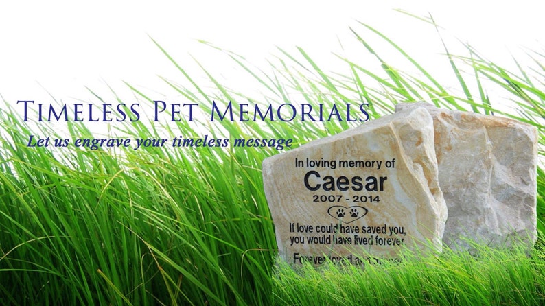 PERSONALIZED Natural Stone Pet Memorial // Engraved Stone // Polished Stone // Grave Marker // Headstone // Garden Stone // Gift image 2
