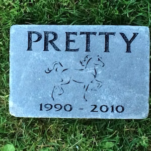 PERSONALIZED Pet Memorial Stone // Horse Memorial // Engraved Stone //  Grave Marker // Headstone // Garden Stone // Gift // 6x9