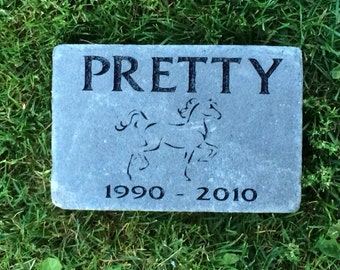 PERSONALIZED Pet Memorial Stone // Horse Memorial // Engraved Stone //  Grave Marker // Headstone // Garden Stone // Gift // 6x9