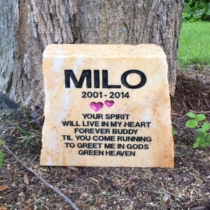 PERSONALIZED Natural Stone Pet Memorial // Engraved Stone // Polished Stone // Grave Marker // Headstone // Garden Stone // Gift image 5