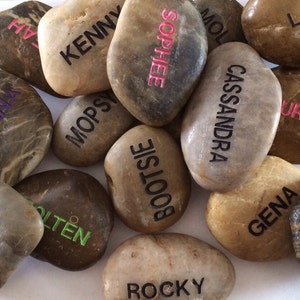 PERSONALIZED Engraved Polished Name Stones // Garden Stones // Healing Stones // Wedding  Stones // Deeply Engraved // Christmas // Gift