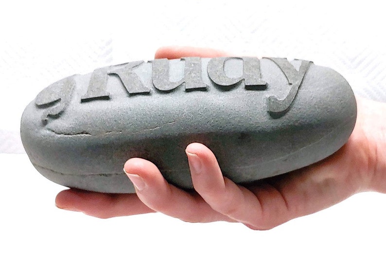 PERSONALIZED Pet Memorial Stone REVERSE Engraved Stone Customized Grave Marker Headstone Garden Stone Gift