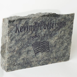 PERSONALIZED Headstone // Gravestone // Cemetery // Natural Stone // Deeply Engraved // Polished Stone // Customized // Decor // Gift