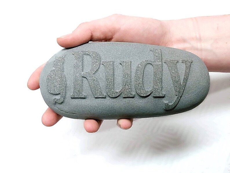 PERSONALIZED Pet Memorial Stone REVERSE Engraved Stone Customized Grave Marker Headstone Garden Stone Gift