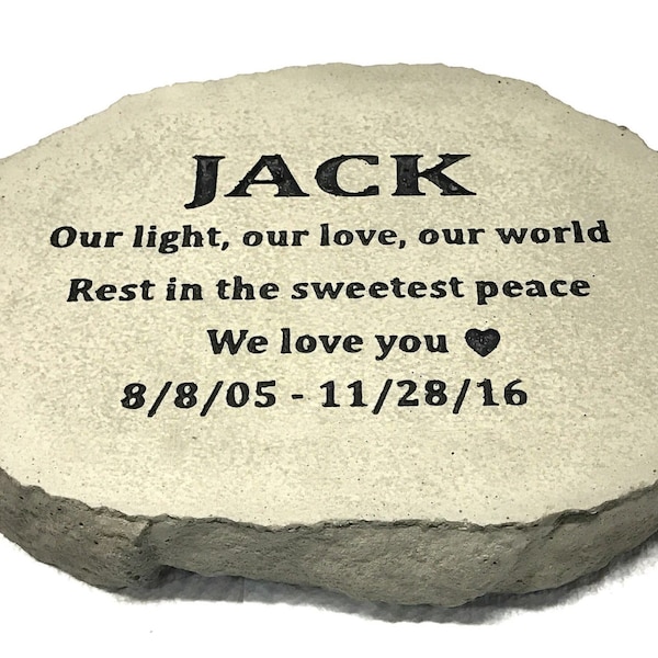 Custom Pet Memorial Stone // Engraved Stone // Personalized // Grave Marker // Headstone // Garden Stone // Dog // Cat // 8x12