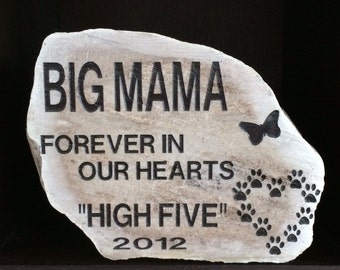 PERSONALIZED Natural Stone Pet Memorial // Engraved Stone // Polished Stone // Grave Marker // Headstone // Garden Stone // Gift