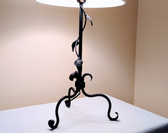 Hand forged vine table lamp