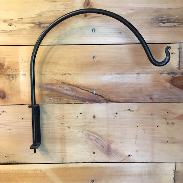 Hand forged, hammered, 16 inch swivel plant hanger