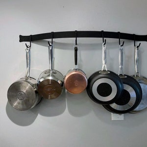 Hand Forged, Hammered, Pot Rack With 5 Hooks - Etsy