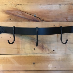 hand forged, hammered pot rack