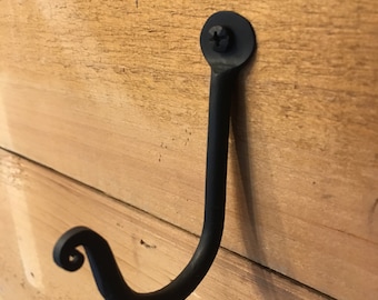 hand forged, hammered button style hook