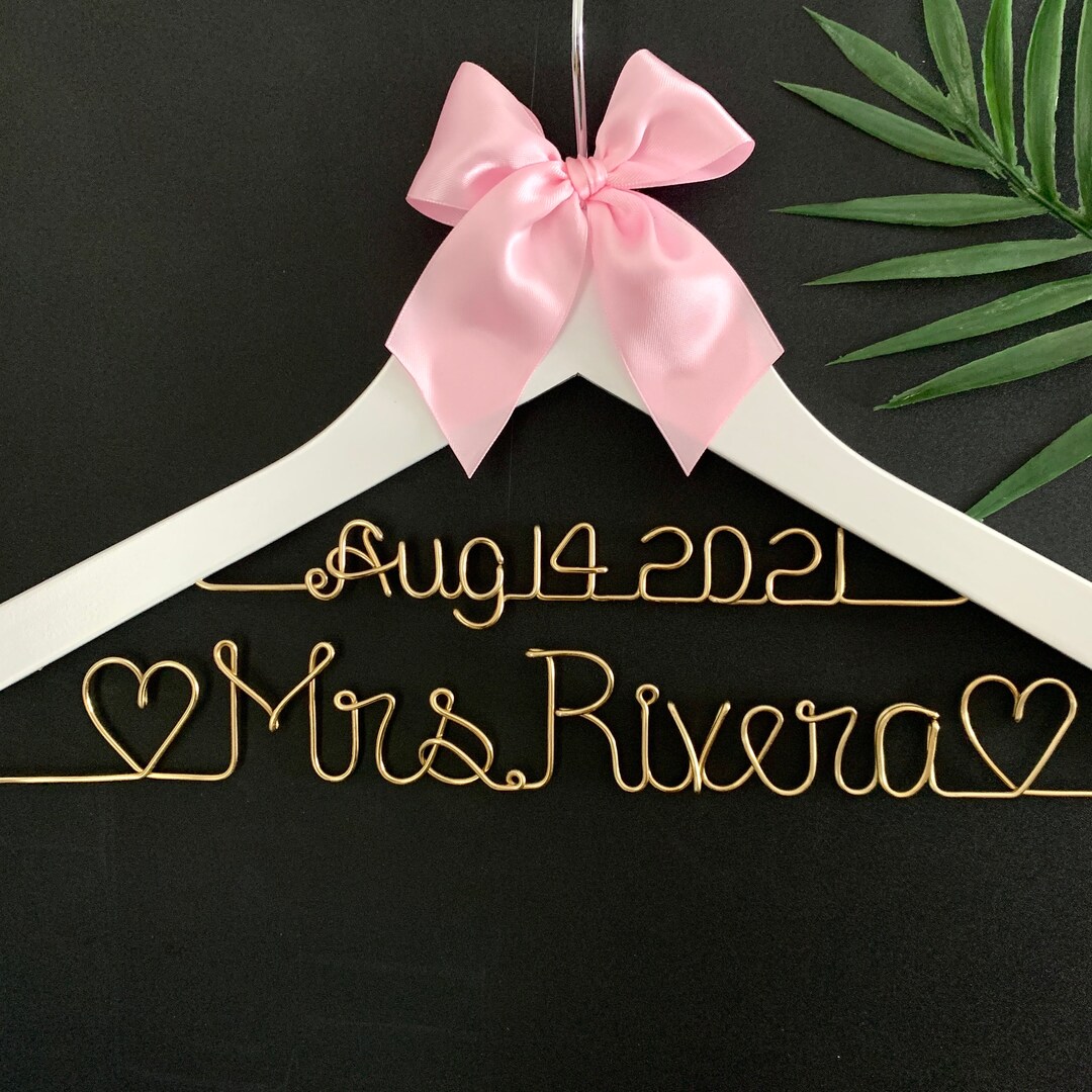 Personalized Bride Hanger, Bridal Hanger, Custom Wedding Dress Hanger ...