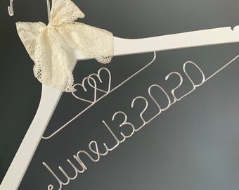 Personalized Wire Bridal Hanger, Mrs Wedding Dress Hanger, Custom Rustic Hanger, Bride Engagement Shower Gift