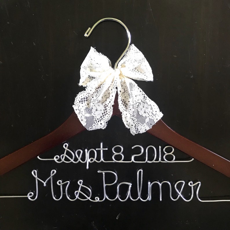 Wedding Dress Hanger Personalized Bridal Gown Mrs Hanger Etsy
