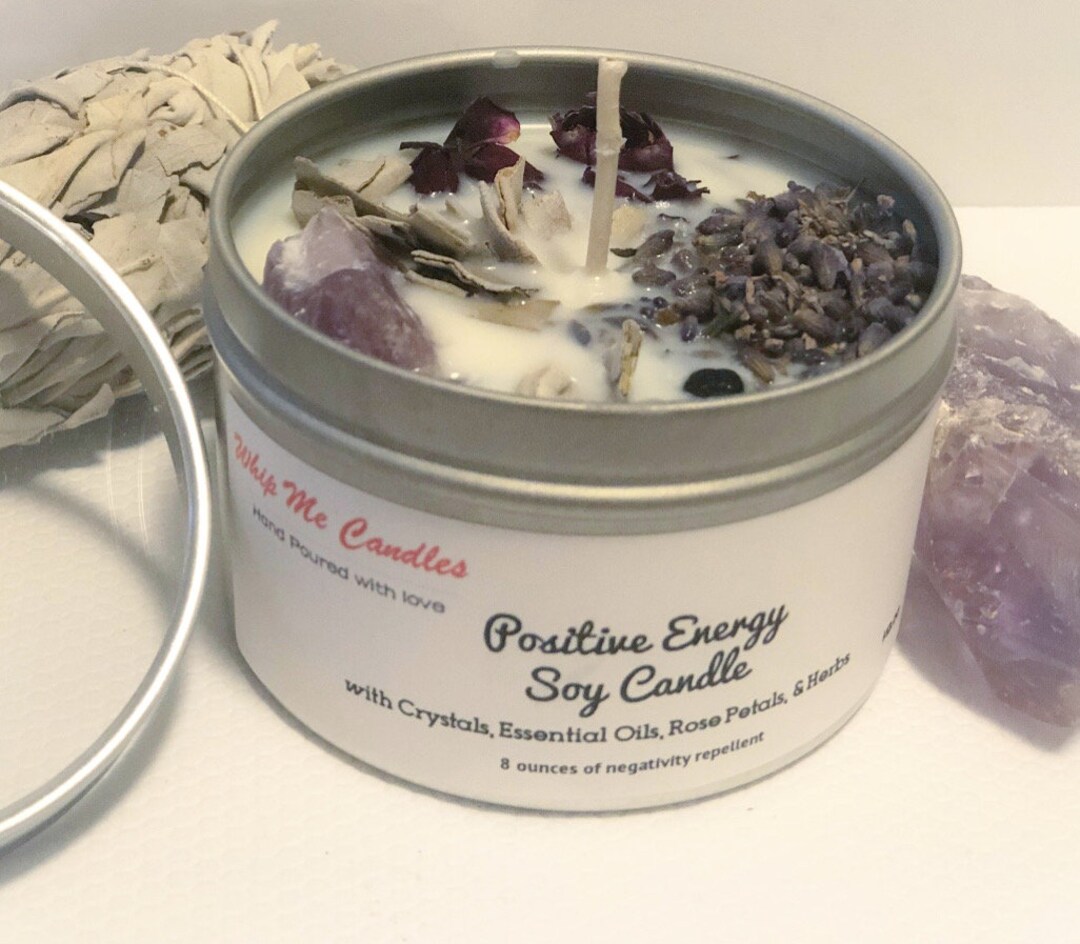 Crystal Candles for Positive Energy Etsy
