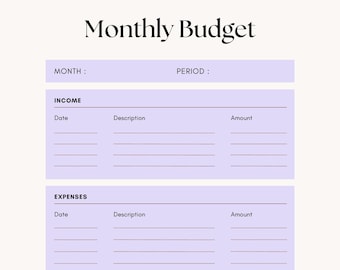 Monthly Budget Planner Template