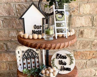 Farmhouse Tiered Tray Signs SVG, Laser Cut Files (Digital Download)