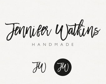 Personalized Logo Design, Premade Logo, Handmade Logo, Business Branding, Brush script logo, font logo, black and white, watermark design