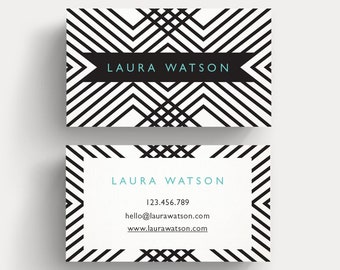 Modern Business Card, Original Design Template, Unique Card,  Bold Modern Pattern Design, Calling Card Template, Name Card, Geometric Design