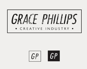 Frame Rectangular Grungy Vintage Logo Template, Premade Business Branding Kit, Professional Graphic Design, Customisable Logo Design