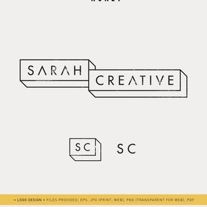 Premade Rustic Frame Cubes Personalised Logo, Modern Graphic Design, Branding Kit, Small Business Stationery