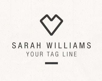 Heart minimalistic premade logo design, small business logo, simple black logo, business brand, hipster creative logo design, watermark logo