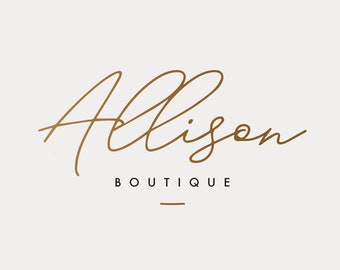 Boutique Logo Set with Secondary Logos, Gold Logo Design, |Signature Script Font, Premade Boutique Branding, Gold Branding, Feminine Logo
