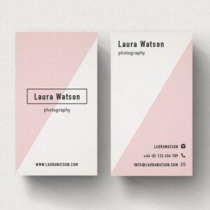 Moderne Visitenkarte, vorgefertigtes Design, rosa und grau, einzigartige Visitenkarte, Business Briefpapier, Mod Style Design, Individualisierbare Namenskarte
