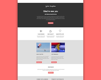 mailchimp html template email newsletter clean design etsy