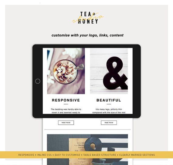 Email Newsletter Template Mailchimp Customizable Template Etsy