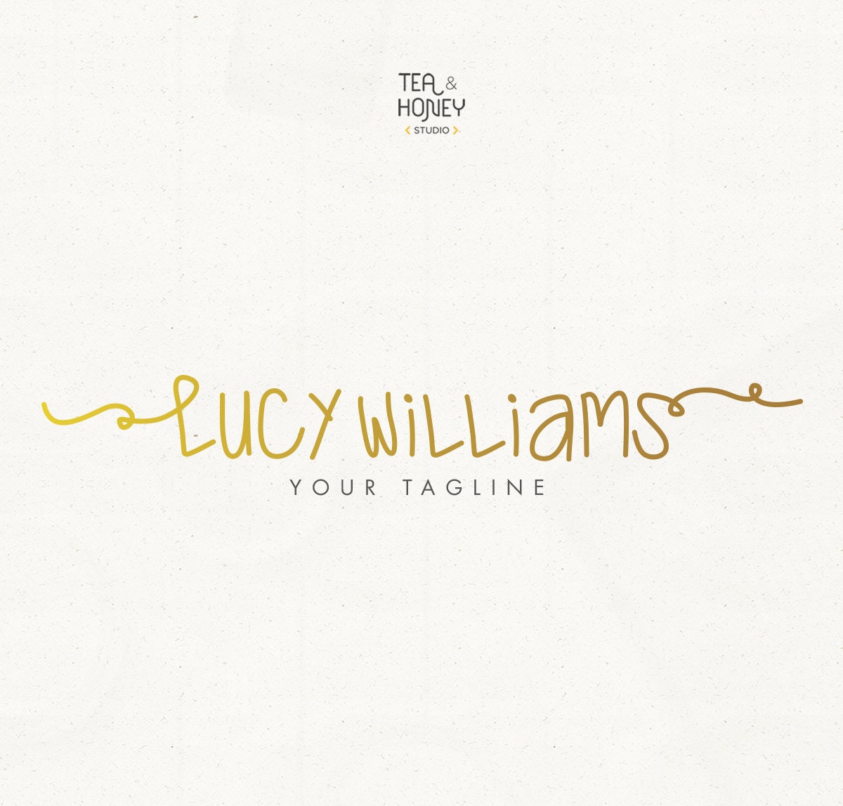 Whimsical Hand Rendered Professional Logo Design, Business Branding, Creative Identity Logo, Gold design, Typography Script Logo