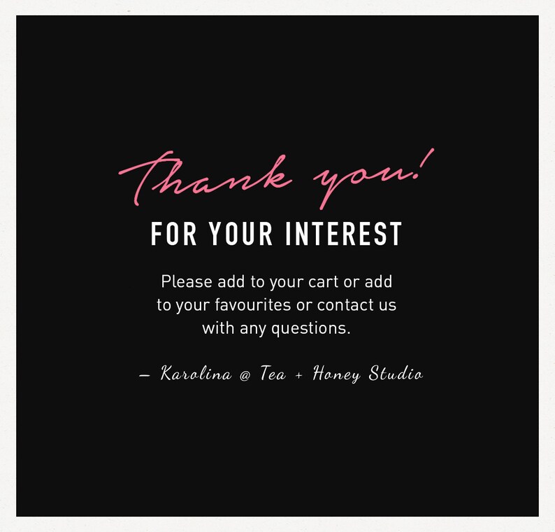 May include: Thank you! FOR YOUR INTEREST. Please add to your cart or add to your favorites or contact us with any questions. - Karolina @ Tea + Honey Studio
