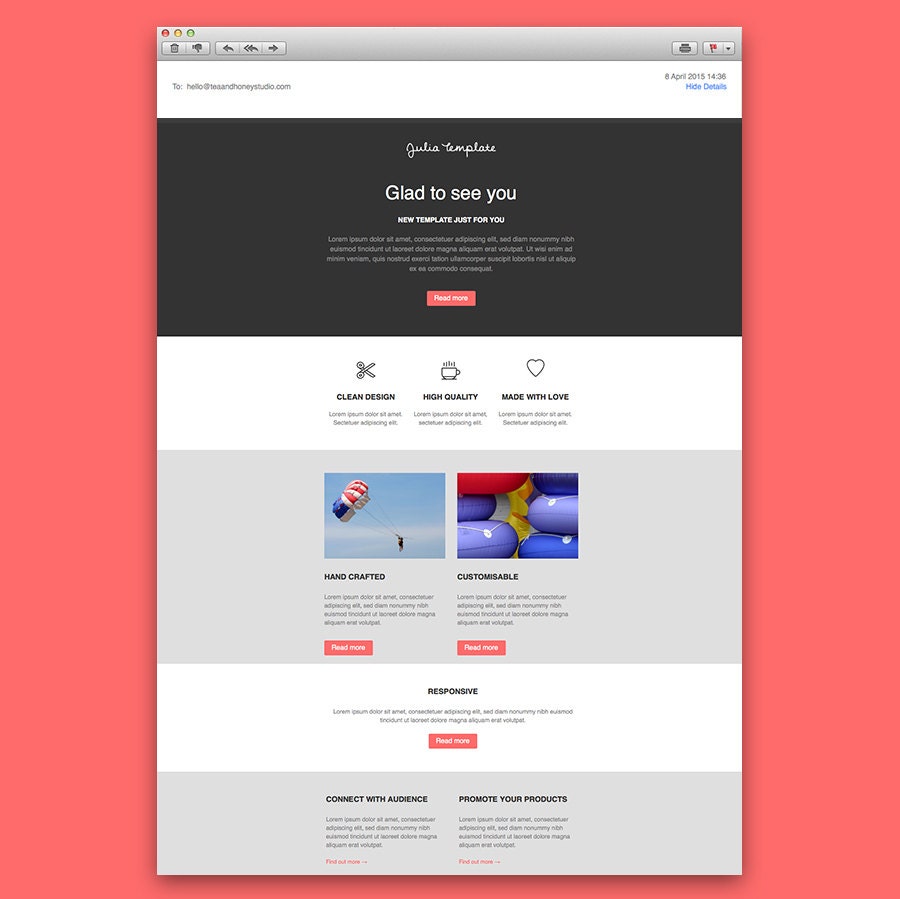Email Newsletter Template Responsive Html Email Newsletter Etsy