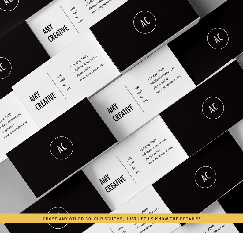 Red Business Card Simple Calling Card Template Premade Name Etsy