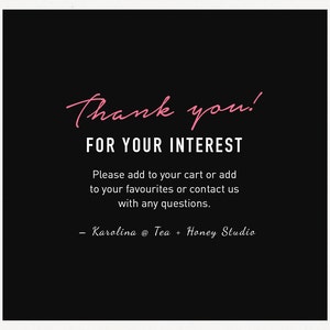 May include: Thank you! FOR YOUR INTEREST. Please add to your cart or add to your favorites or contact us with any questions. - Karolina @ Tea + Honey Studio