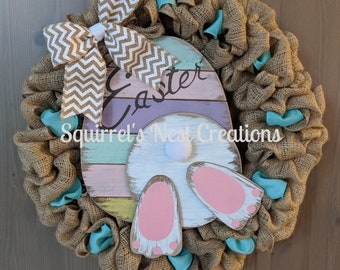 DIY Bunny Bottom Burlap Spring Easter Wreath Kit