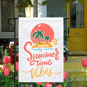 Summertime Vibes Sun Polyester Garden Flag