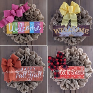 Easy Swap, 4-in-1 Four Seasons Burlap Welcome DIY Wreath-making Kit