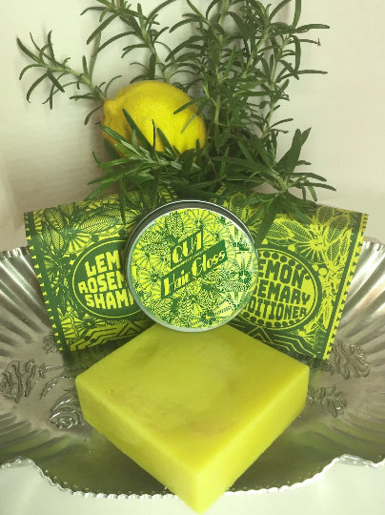 Lot de soins capillaires au citron et au romarin image 1