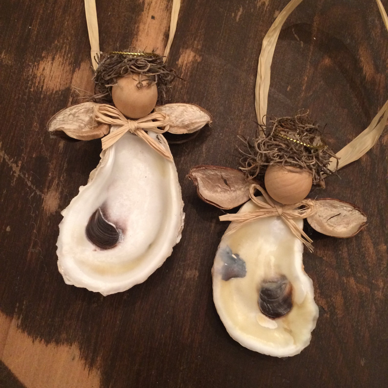 Oyster Shell Angel Christmas Ornaments Etsy