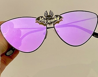 Gafas de sol de ala de murciélago para Halloween, gafas de ojo de gato espeluznantes, trajes góticos pastel de vampiro y bruja, accesorios personalizados, disfraces góticos, lindo regalo de bruja