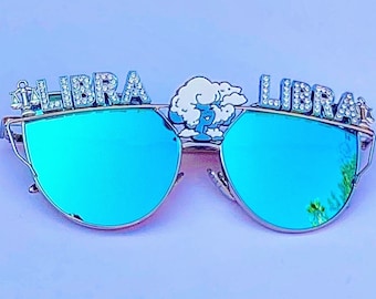 Astrology Gift Birthday Sunglasses - Libra Custom Zodiac Glasses - Gifts - Air Sign Box - Necklace Jewelry - Cancer Aries Leo Virgo Pisces