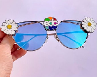 EDC Sonnenbrille EDM Brille Las Vegas Outfit Daisy Custom Musik Festival Accesories Gänseblümchen Las Vegas Bass House Techno Trance Plur Flower