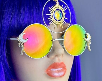 Black Moon Rave Festival Sunglasses - Etsy display picture 2